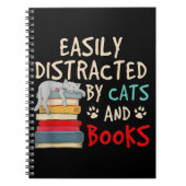 Carnet Easily Distracted by Cats and Books | Chat (Devant)