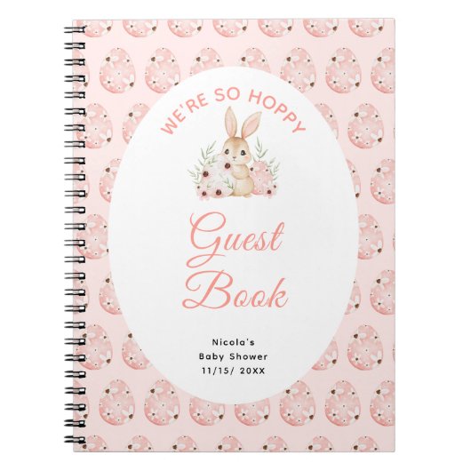 Carnet Easter Bunny Baby Shower Guest Book (Devant)