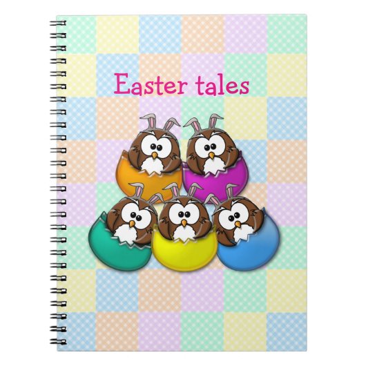 Carnet Easter owl - rainbow (Devant)
