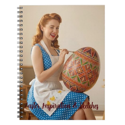 Carnet  Easter Retro Artist Ginger Girl Noteb (Devant)