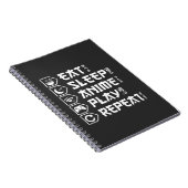Carnet Eat Sleep Anime Play Repeat Otaku Anime Lifestyle (Côté Droit)