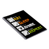 Carnet Eat Sleep Anime Repeat Venin Idea Cosplayer (Côté Droit)
