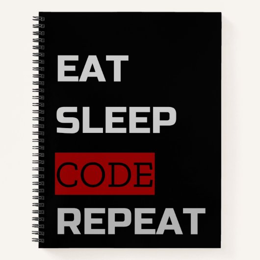 Carnet Eat Sleep CODE Répéter (Devant)