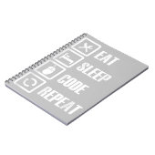 Carnet Eat Sleep Code Répétition Coding Programmer Ingéni (Côté gauche)