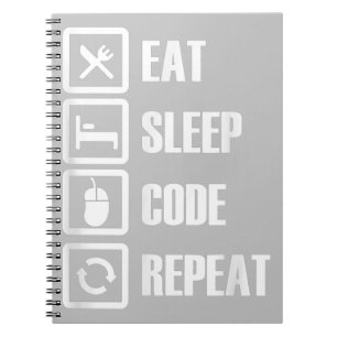 Carnet Eat Sleep Code Répétition Coding Programmer Ingéni