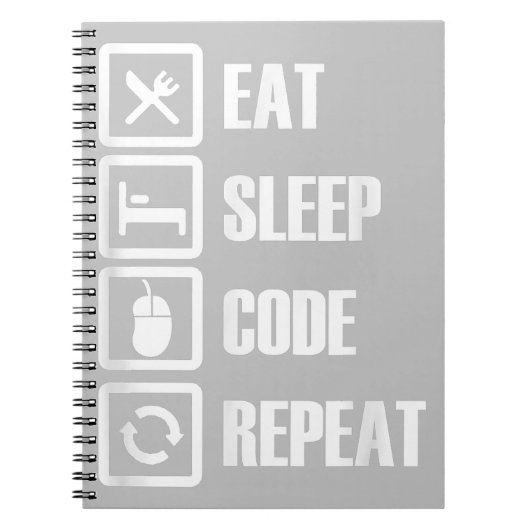 Carnet Eat Sleep Code Répétition Coding Programmer Ingéni (Devant)