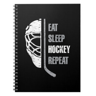 Carnet Eat Sleep Hockey Repeat Christmas Pour les enfants