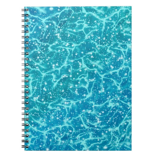 Carnet Eau de mer bleue avec étincelles (Devant)