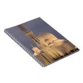 Carnet EAU, Dubaï. Mosquée en soirée avec Burj al Arab (Côté Droit)