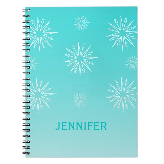 Carnet éblouissant des Etoiles de Noël, Aqua (Devant)