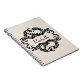 Carnet Ebony Chic Damask (Côté Droit)