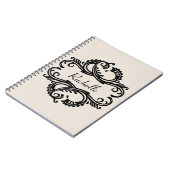 Carnet Ebony Chic Damask (Côté gauche)