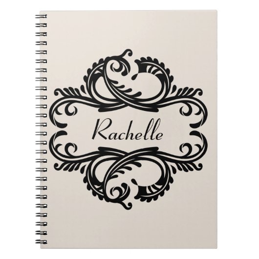 Carnet Ebony Chic Damask (Devant)