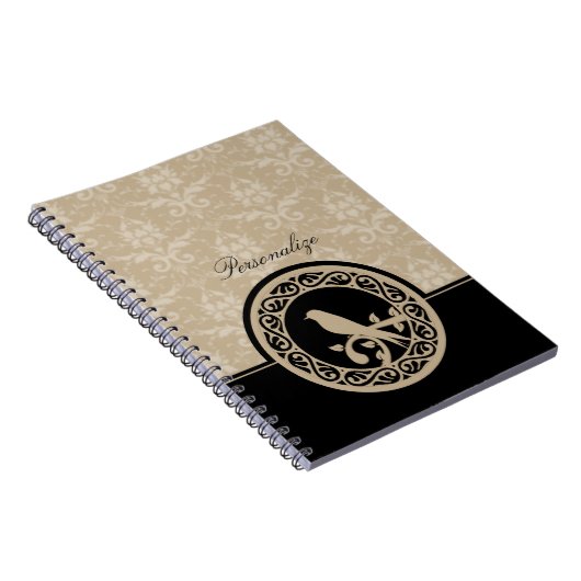 Carnet Ebony Lovebird Damask (Côté Droit)