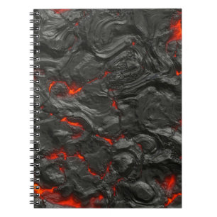 Carnet Ébullition de la lave volcanique rocheuse