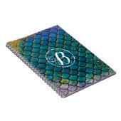 Carnet Écailles de Poisson Sirène Glam Sarcelle Violet Or (Côté Droit)