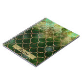 Carnet Écailles de poisson sirène scintillantes vert et o (Côté gauche)