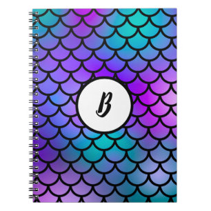 Carnet Écailles de sirène bleue violet rose bleu Poisson