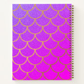 Carnet Écailles de sirène dorées Paillettes Rose Violet M (Dos)