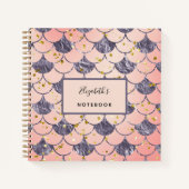 Carnet Écailles de sirène rose violet (Devant)