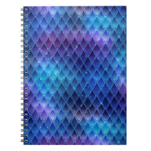 Carnet Écales de dragon Bleu & Argent Pailletées
