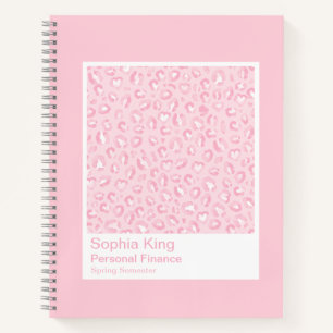 Carnet Échantillon de léopard rose tendre