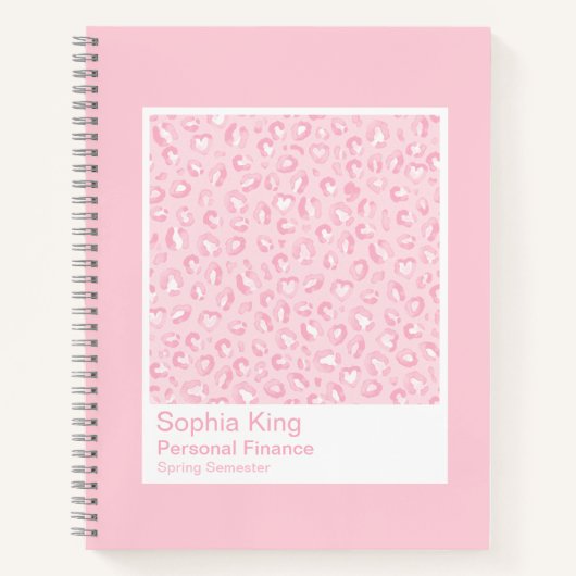 Carnet Échantillon de léopard rose tendre (Devant)