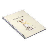 Carnet Écharpe Jaune Clair Chien Blanc (Côté Droit)