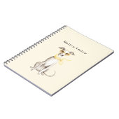 Carnet Écharpe Jaune Clair Chien Blanc (Côté gauche)