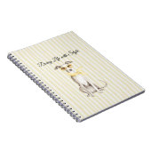 Carnet Écharpe jaune doux Chien blanc (Côté Droit)