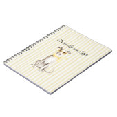 Carnet Écharpe jaune doux Chien blanc (Côté gauche)