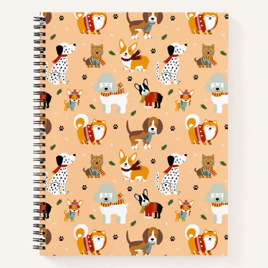 Carnet Écharpes festives d'hiver pour chiots (Devant)