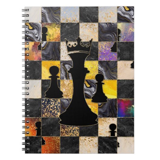 Carnet Échecs Art Abstrait - Textures mixtes (Devant)