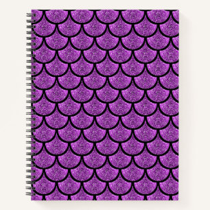 Carnet Échelle de sirène rose avec effet parties scintill