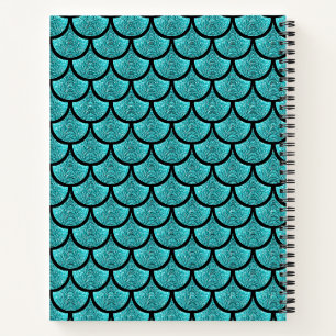 Carnet Échelle de sirène turquoise avec effet parties sci