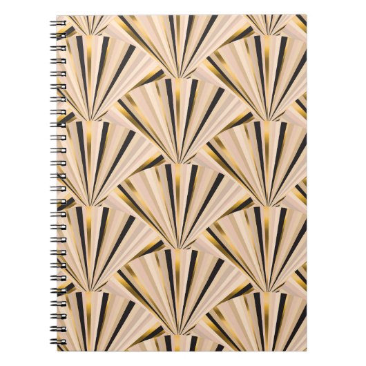 Carnet Echelles Art Déco : Glamour d'or géométrique (Devant)