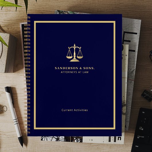 Carnet Échelles de justice professionnelles en or pour av