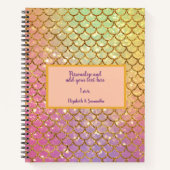 Carnet Echelles de sirène mer rose violet Texte (Devant)