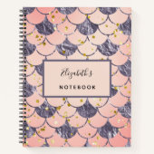 Carnet Échelles de sirène pêche rose pourpre (Devant)