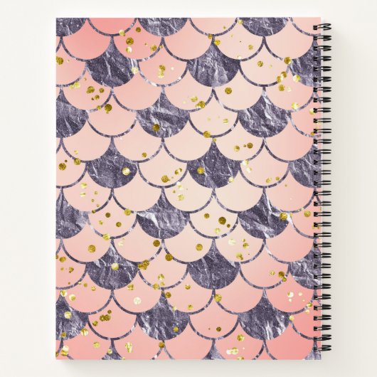 Carnet Échelles de sirène pêche rose pourpre (Dos)