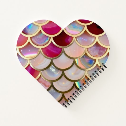 Carnet Échelles de sirènes d'iridescente rose (Dos)