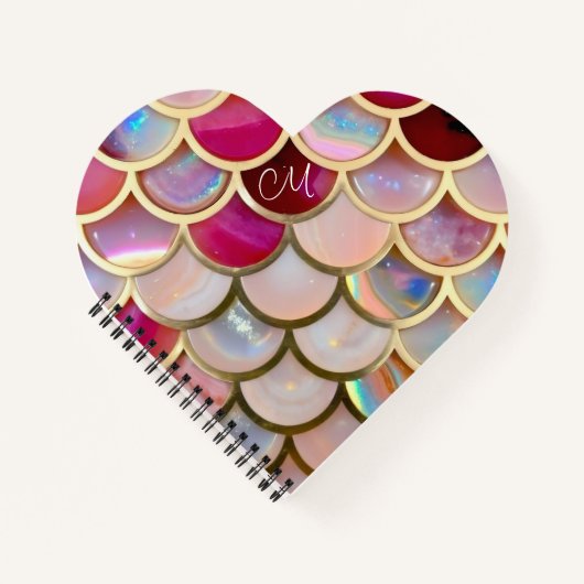 Carnet Échelles de sirènes d'iridescente rose (Devant)
