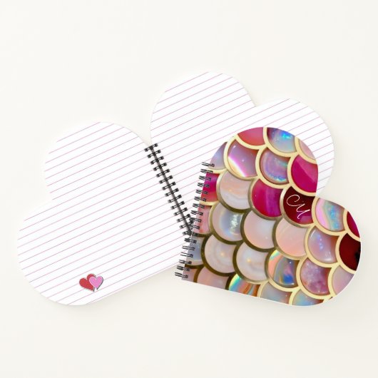 Carnet Échelles de sirènes d'iridescente rose (Intérieur)