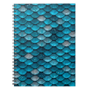 Carnet Échelles turquoises bleues de sirène d'Aqua de