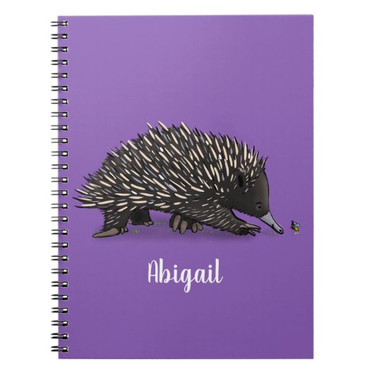 Carnet Echidna mignonne avec dessin animé d'abeille (Devant)