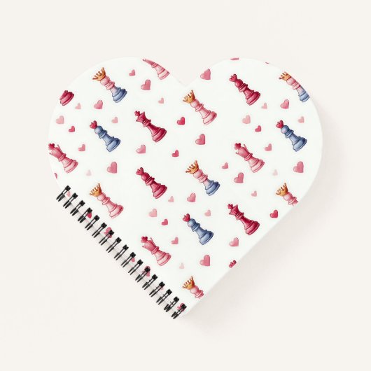 Carnet Échiquier Romantique Cœurs Saint-Valentin (Devant)