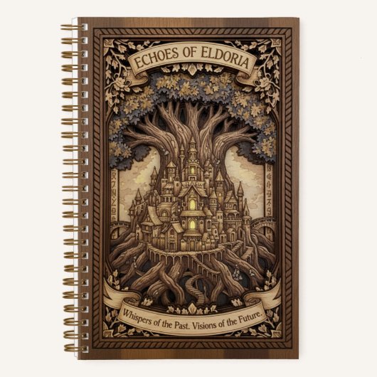 Carnet Echoes of Eldoria Ancient Tree City Wood Carved  (Recto)