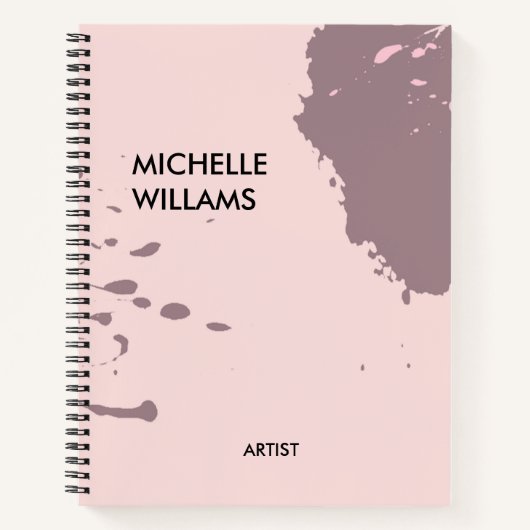 Carnet Éclaboussure de peinture abstraite beige pêche (Devant)