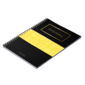 Carnet Éclairage Batik jaune Simple Aquarelle Nom (Côté gauche)