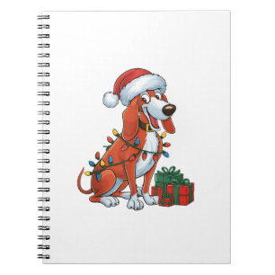 Carnet Éclairage de Noël Chapeau rouge Chien Chri